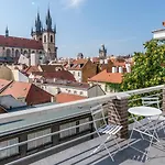 Old Town Astronomical Clock Cathedral View Balcony Praga