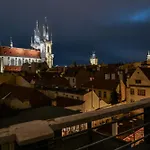 Old Town Astronomical Clock Cathedral View Balcony Praga